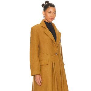 NWT $298 Free People Camel Victoria Princess Seam Coat Sz Medium